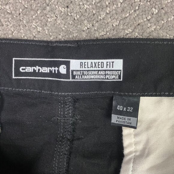 Carhartt Rugged Flex Relaxed Fit Canvas Cargo Work Pants Men's 40 x 32 Black - Picture 8 of 15